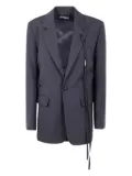Ann Demeulemeester single-button tie-detail blazer - Black