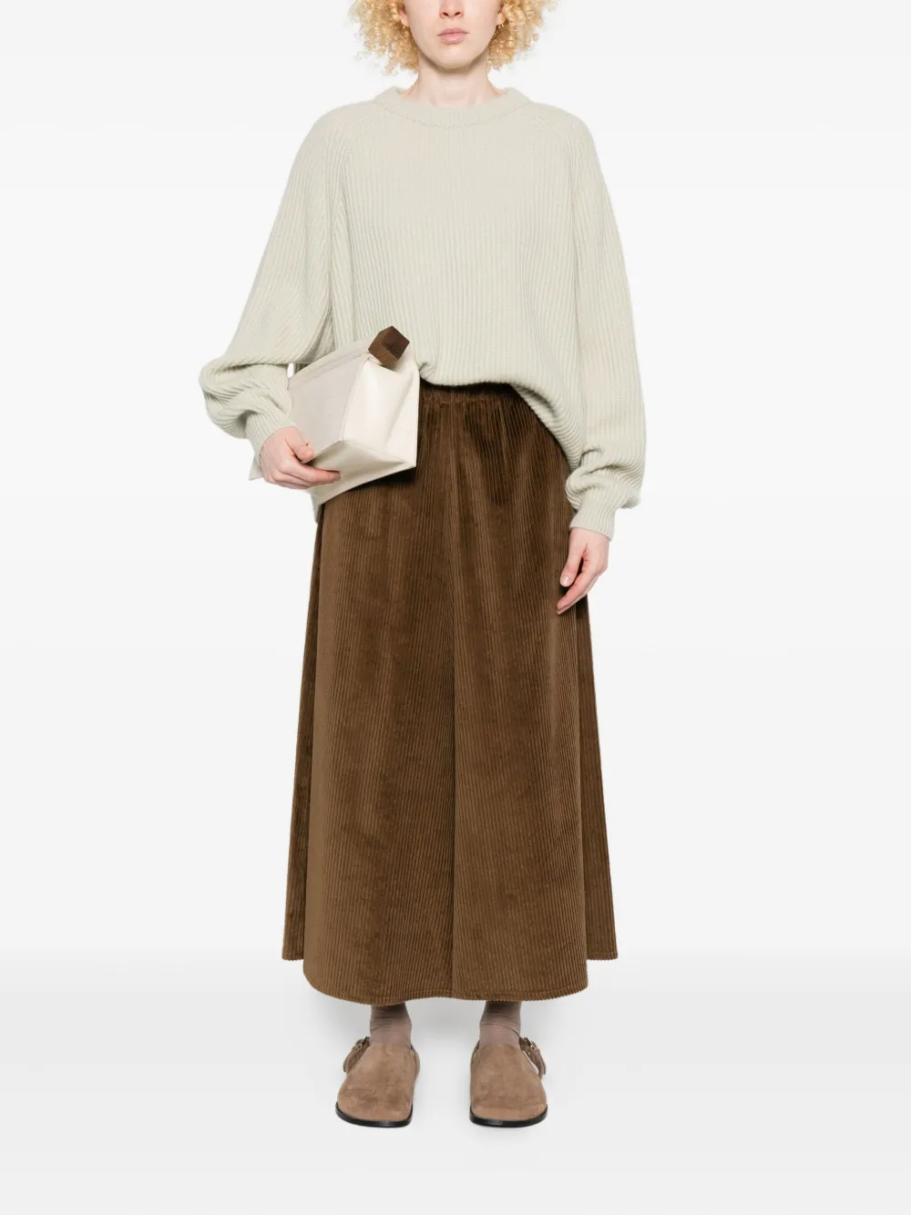 Dušan Ribbed Crew-neck Pullover In Neutral