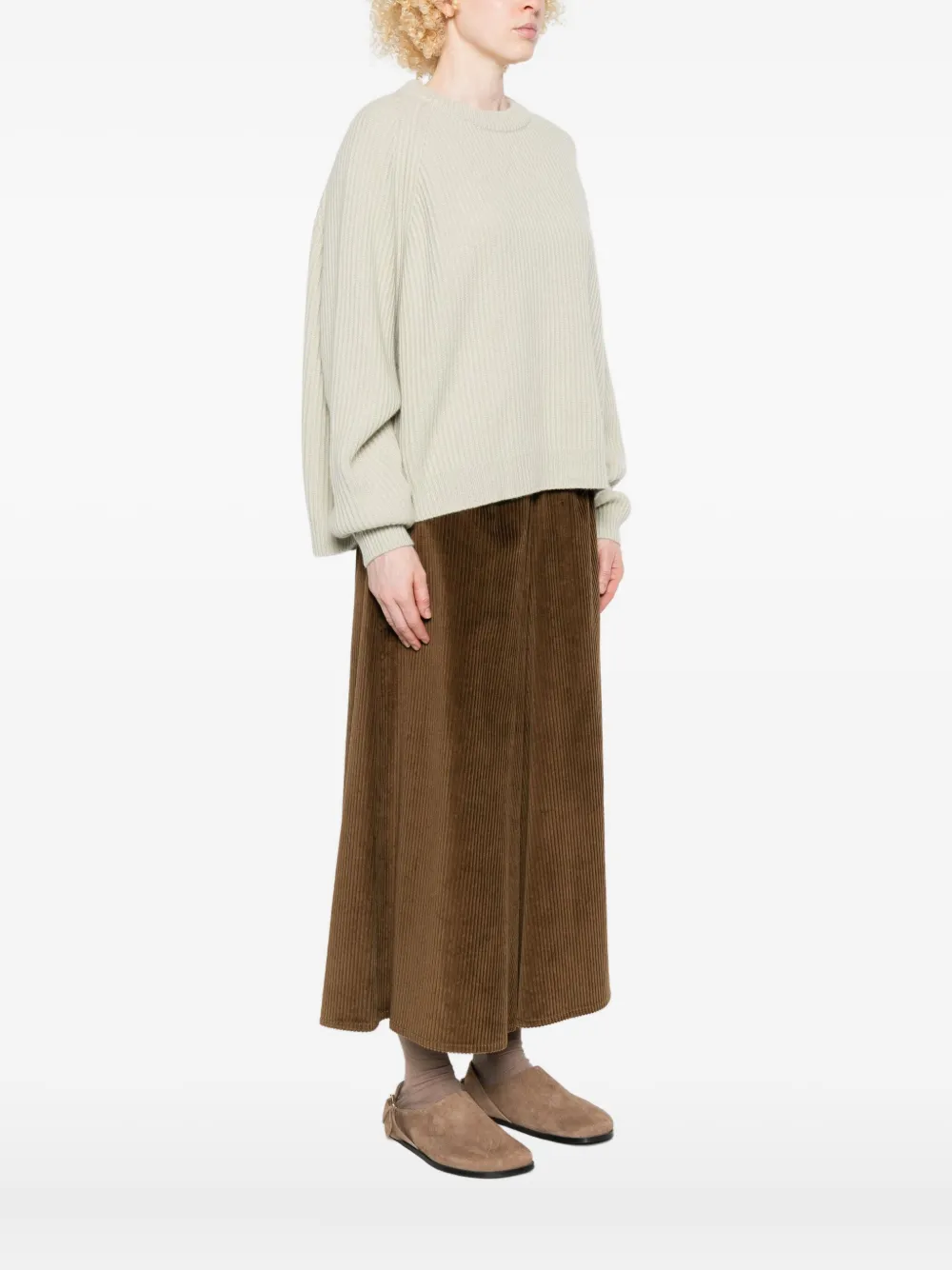 Dušan Ribbed Crew-neck Pullover In Neutral