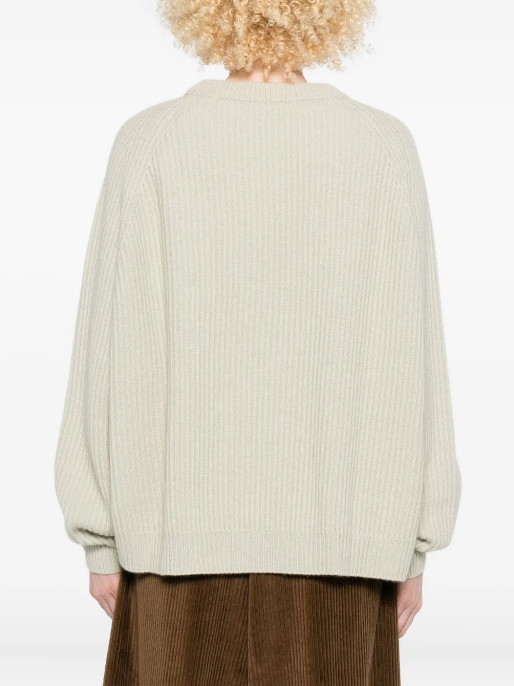 Dušan Ribbed Crew-neck Pullover In Neutral