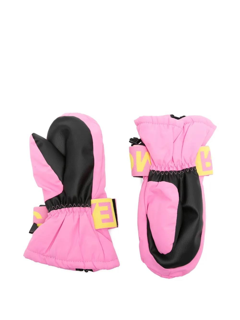 Stella McCartney Kids heart-logo zip mittens - Roze