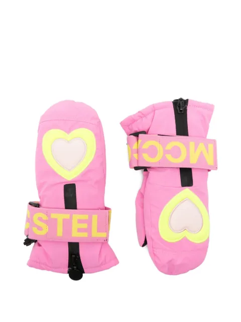 Stella McCartney Kids heart-logo zip mittens
