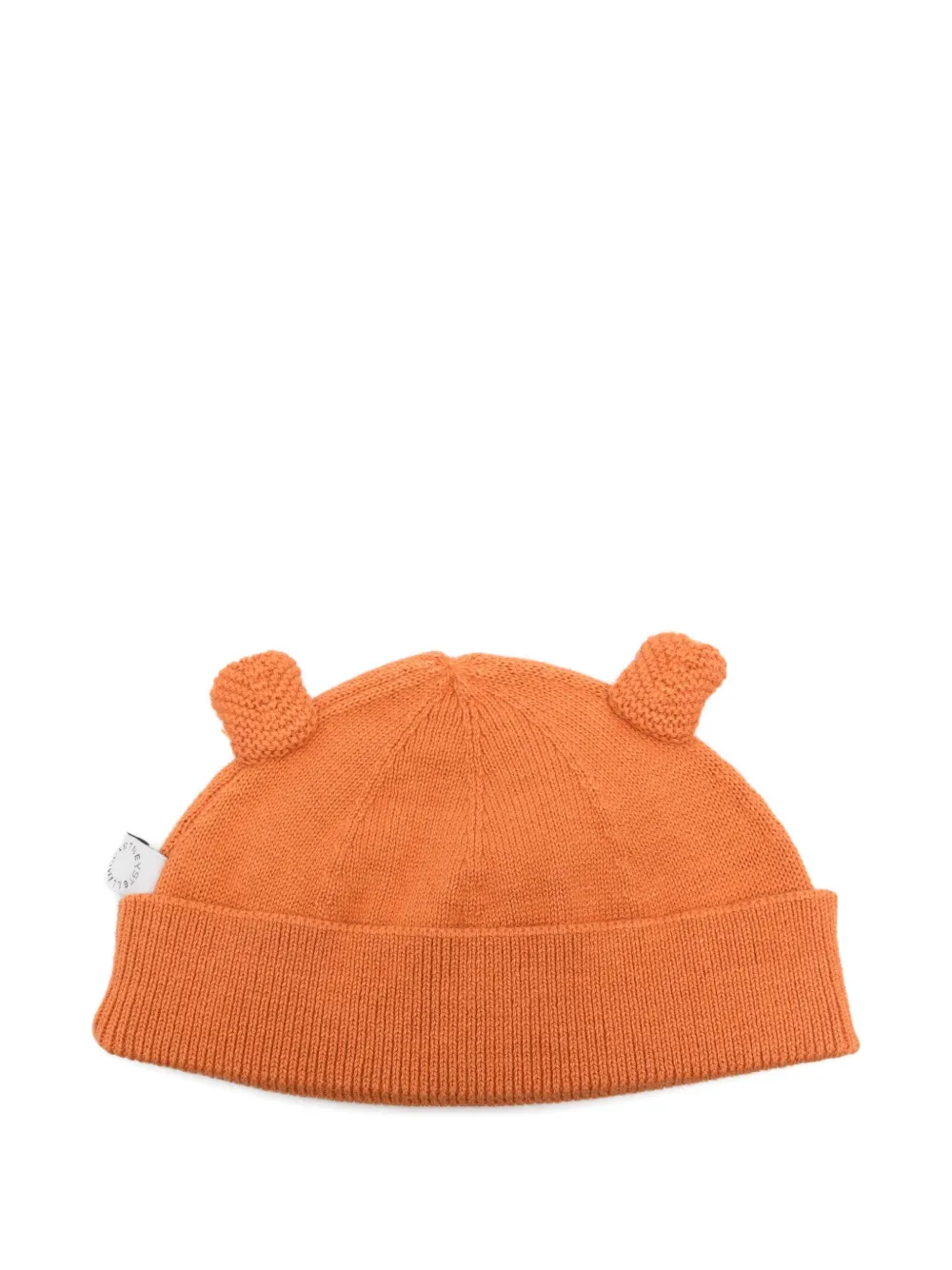 Stella McCartney Kids ear-detail knitted beanie hat - Oranje