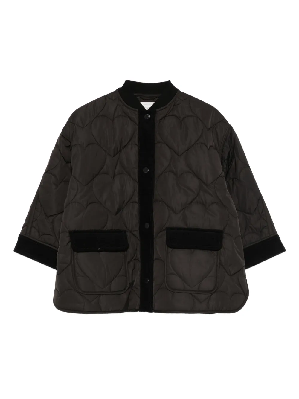 Stella McCartney Kids heart-quilted jacket - Nero