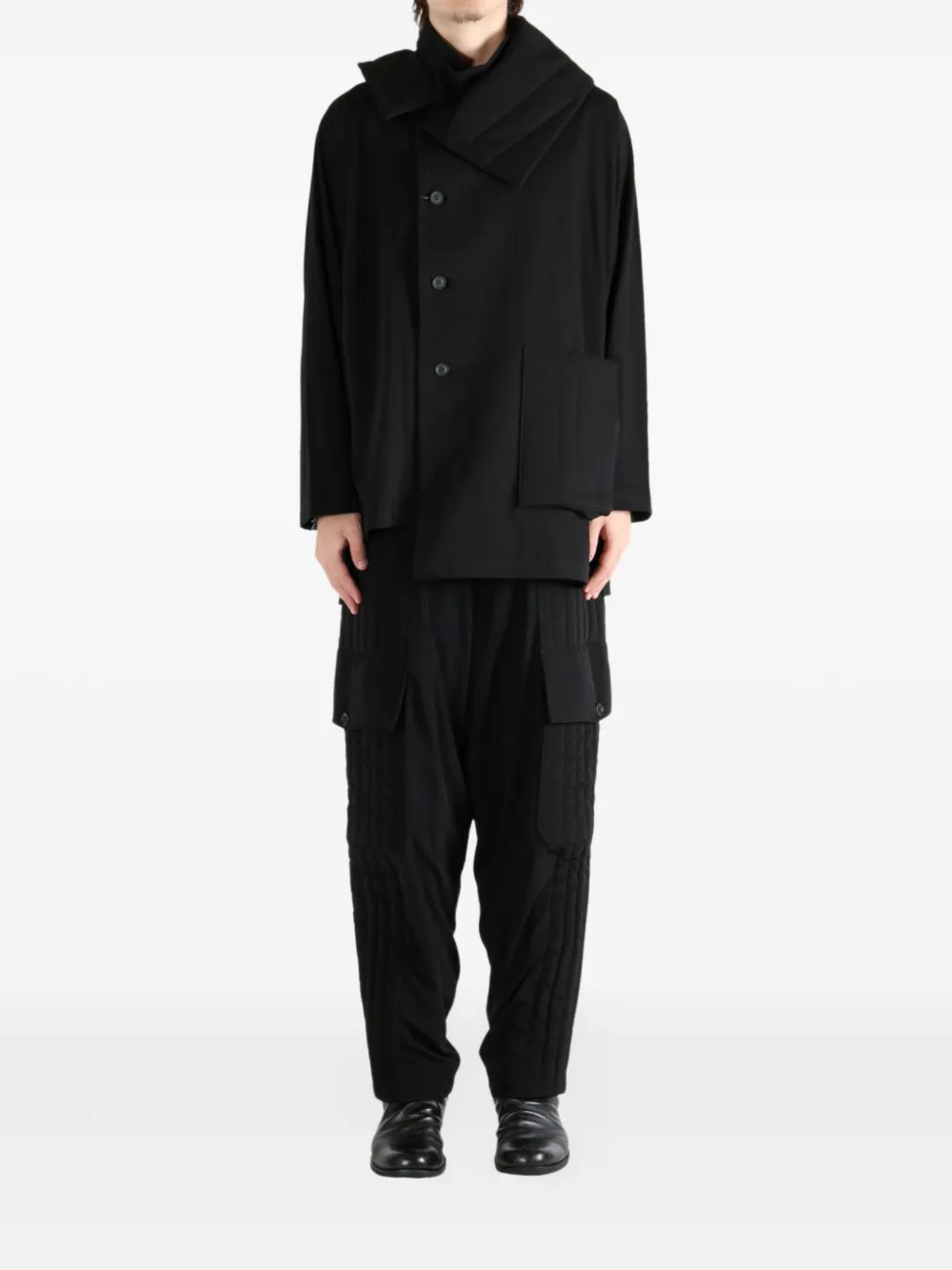 Yohji Yamamoto quilted-panelled coat | Double Breasted Coats | Image 2