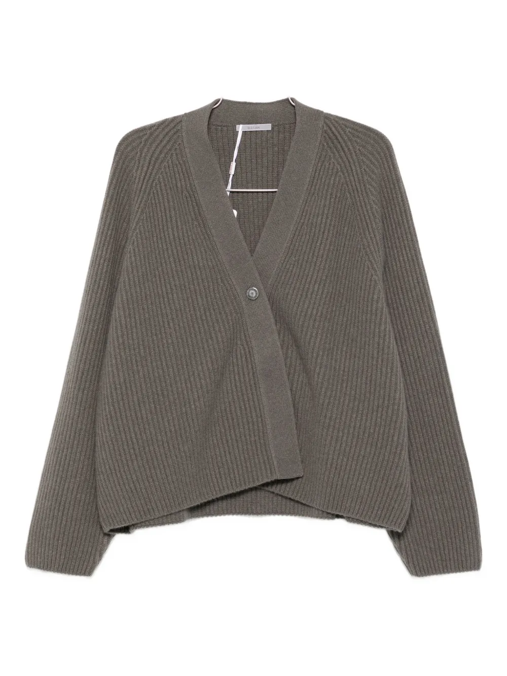 Dušan Ribbed V-neck Cardigan In Gray