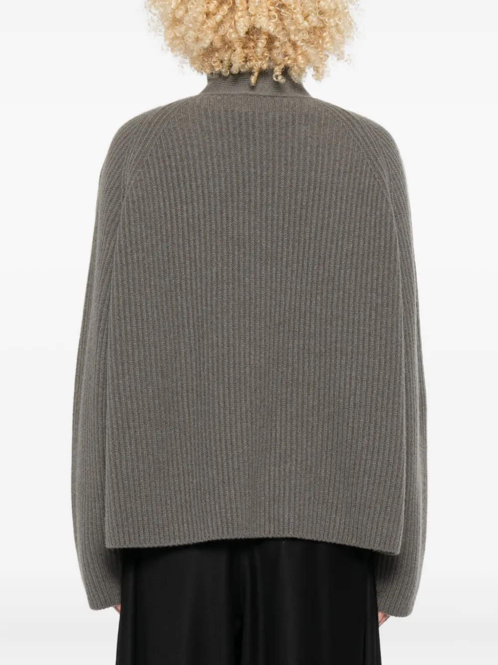 Dušan Ribbed V-neck Cardigan In Gray