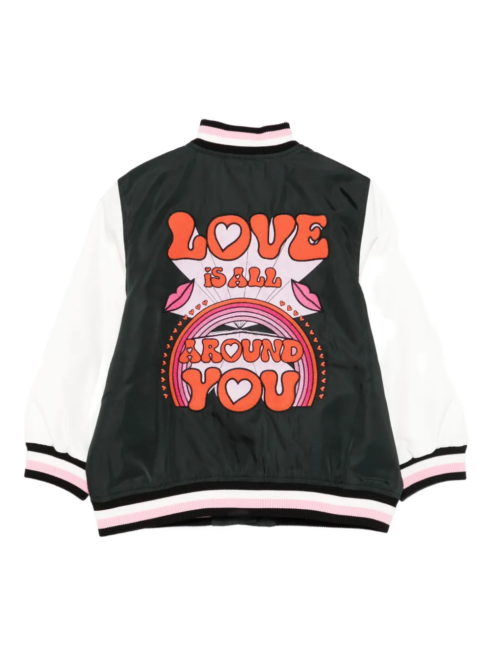 Stella McCartney Kids love heart varsity jacket | Girls Bomber Jackets | Image 2