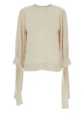 Tela balloon-sleeve tie-cuff blouse - Neutrals
