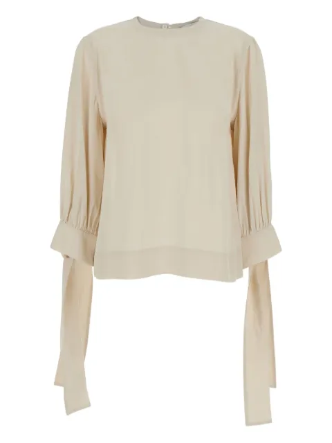 Tela balloon-sleeve tie-cuff blouse