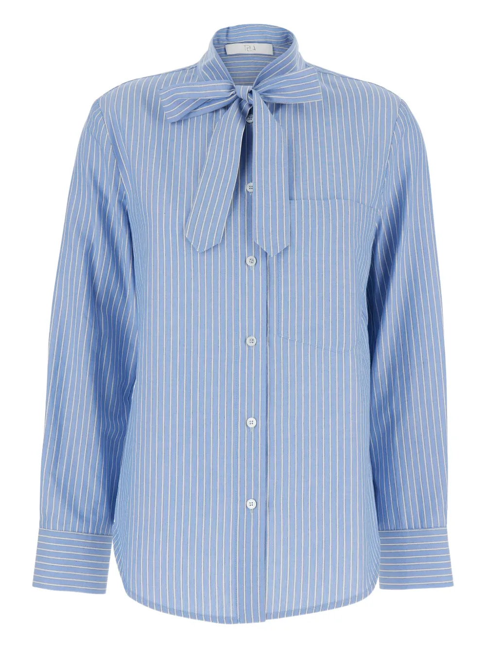 Tela striped tie-neck shirt | Blue | Image 1