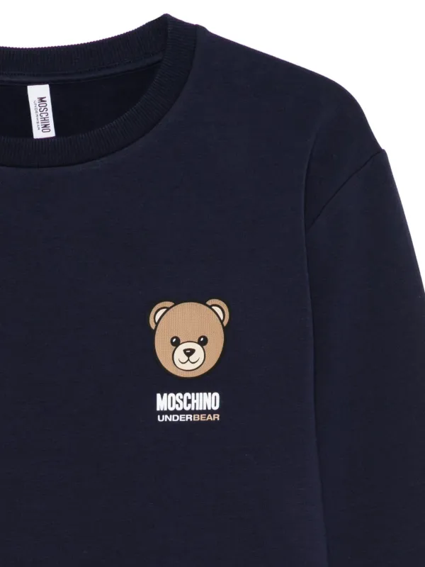 Moschino Felpa Girocollo Con Stampa Teddy Bear Blu FARFETCH IT