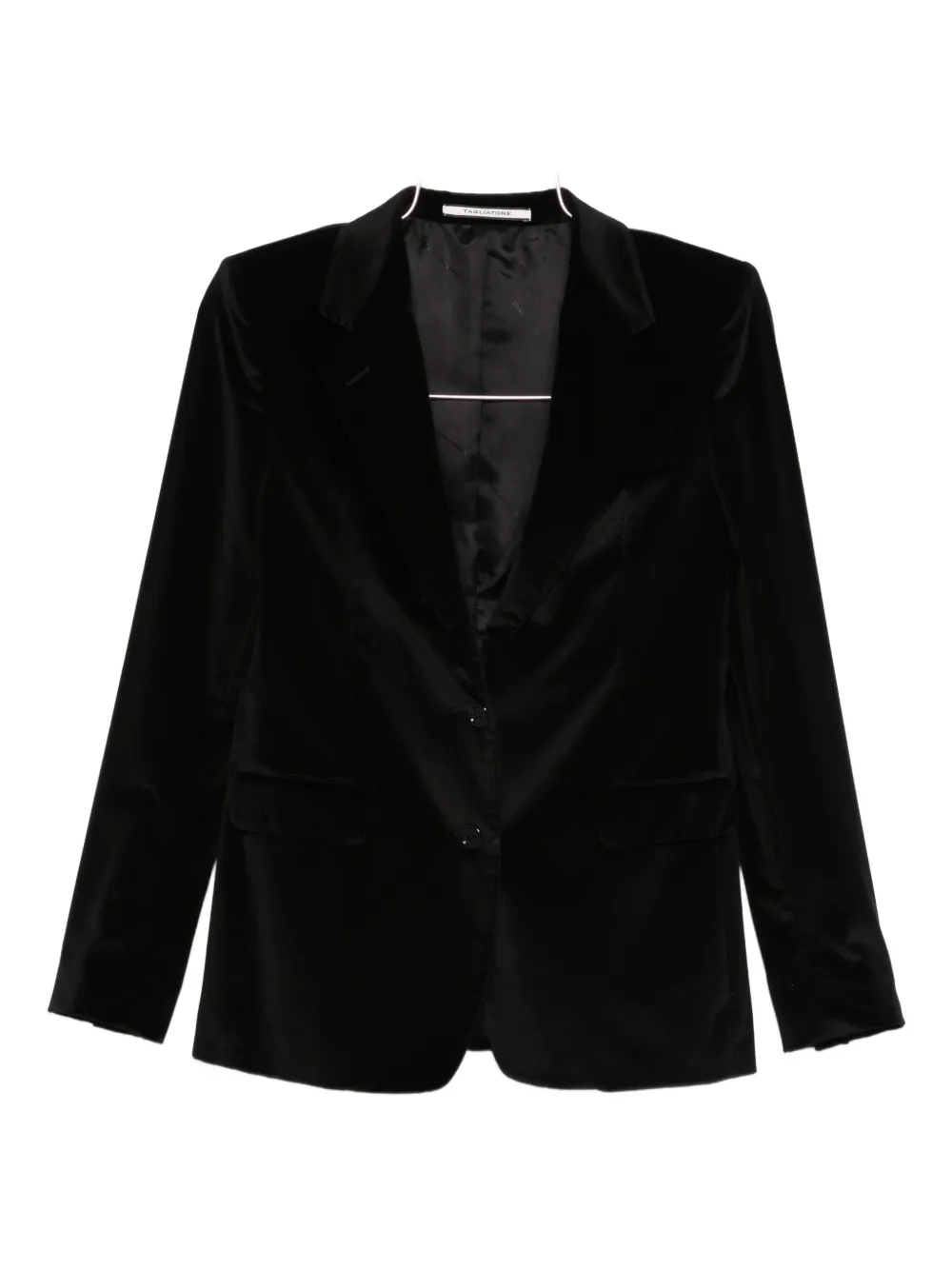 Tagliatore Velvet Button Blazer In Black