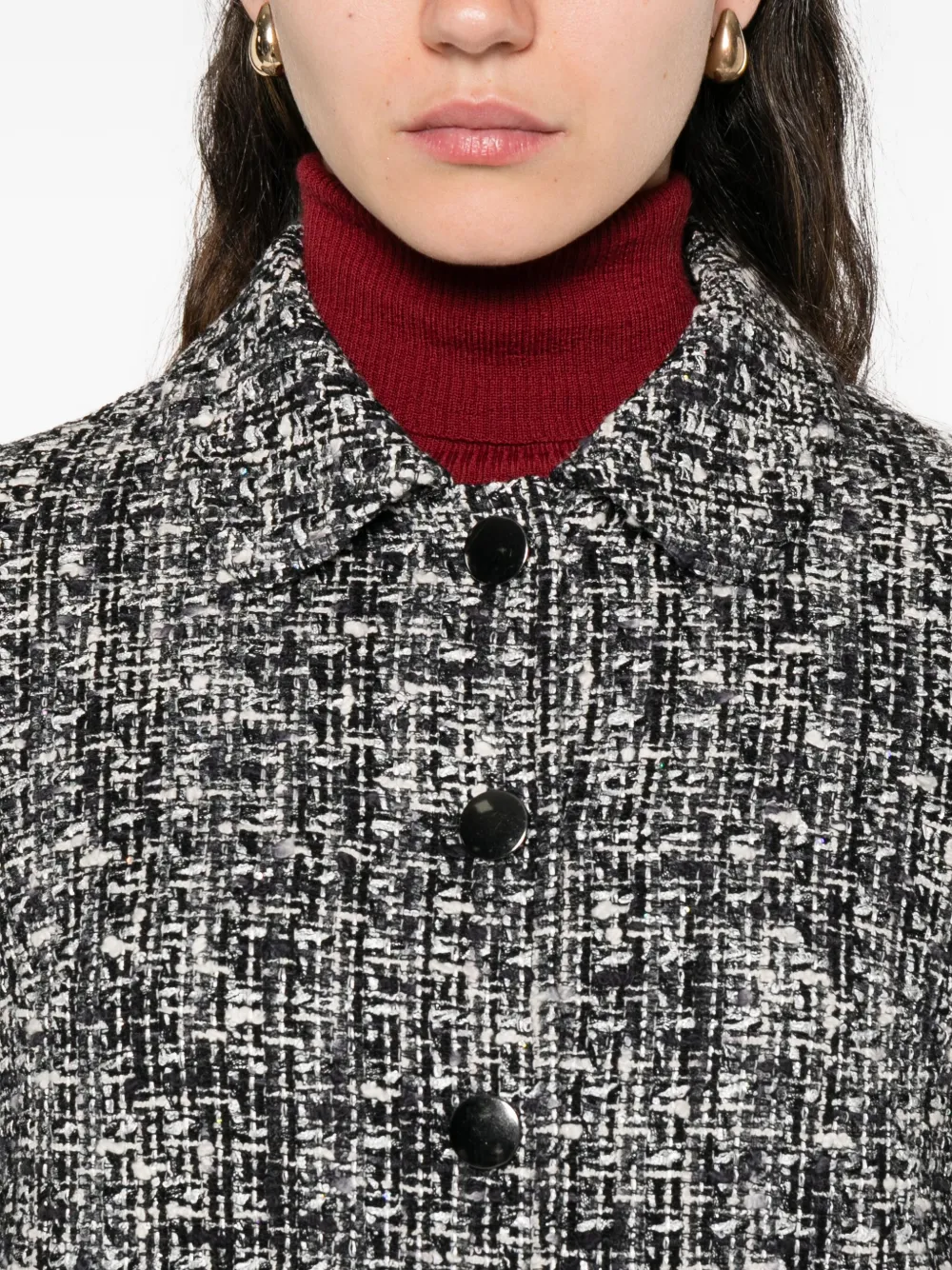 Tagliatore Idelle Cropped Tweed Jacket In Gold