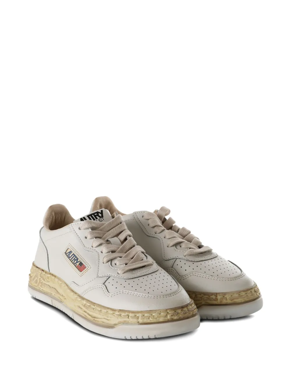 Maison MIHARA YASUHIRO x Autry leather peforated sneakers - Wit