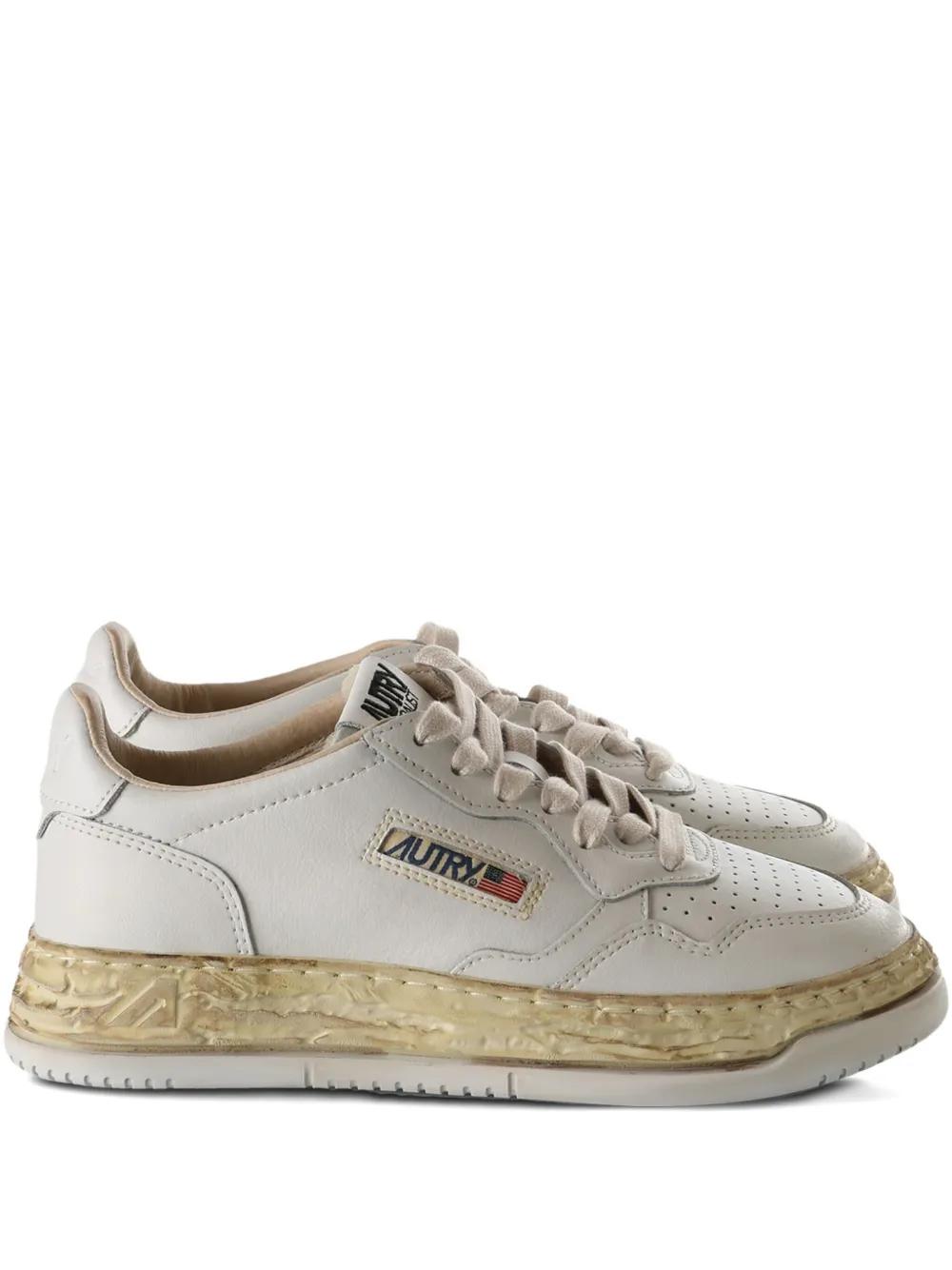 Maison MIHARA YASUHIRO x Autry leather peforated sneakers White