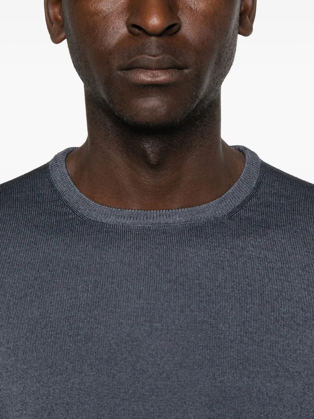 Barba Napoli Crew-neck Wool Sweater In Gray
