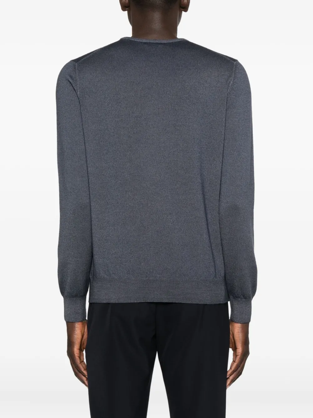 Barba Napoli Crew-neck Wool Sweater In Gray