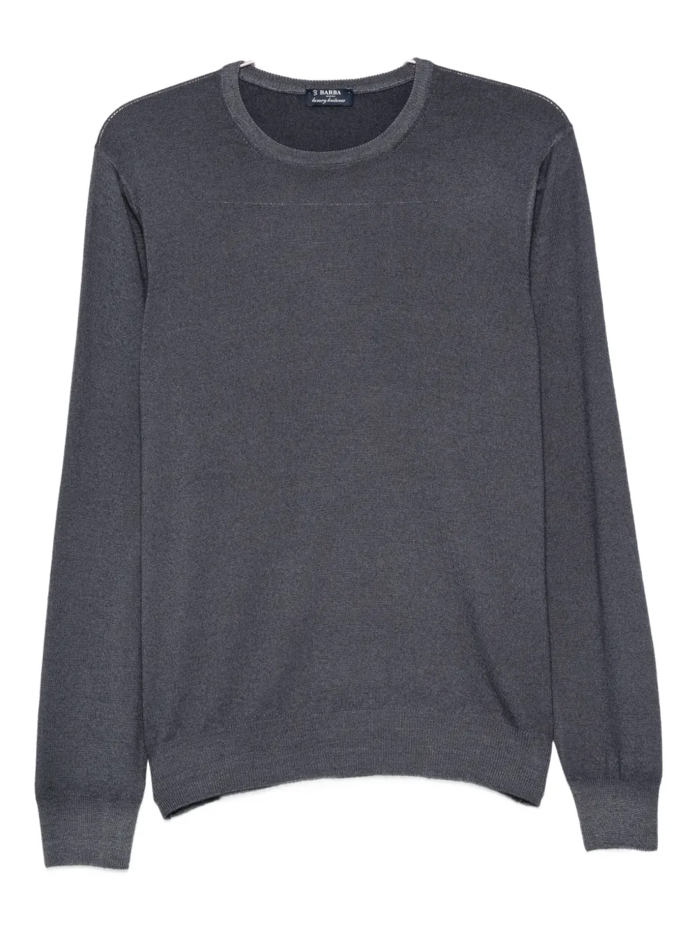 Barba Napoli Crew-neck Wool Sweater In Gray