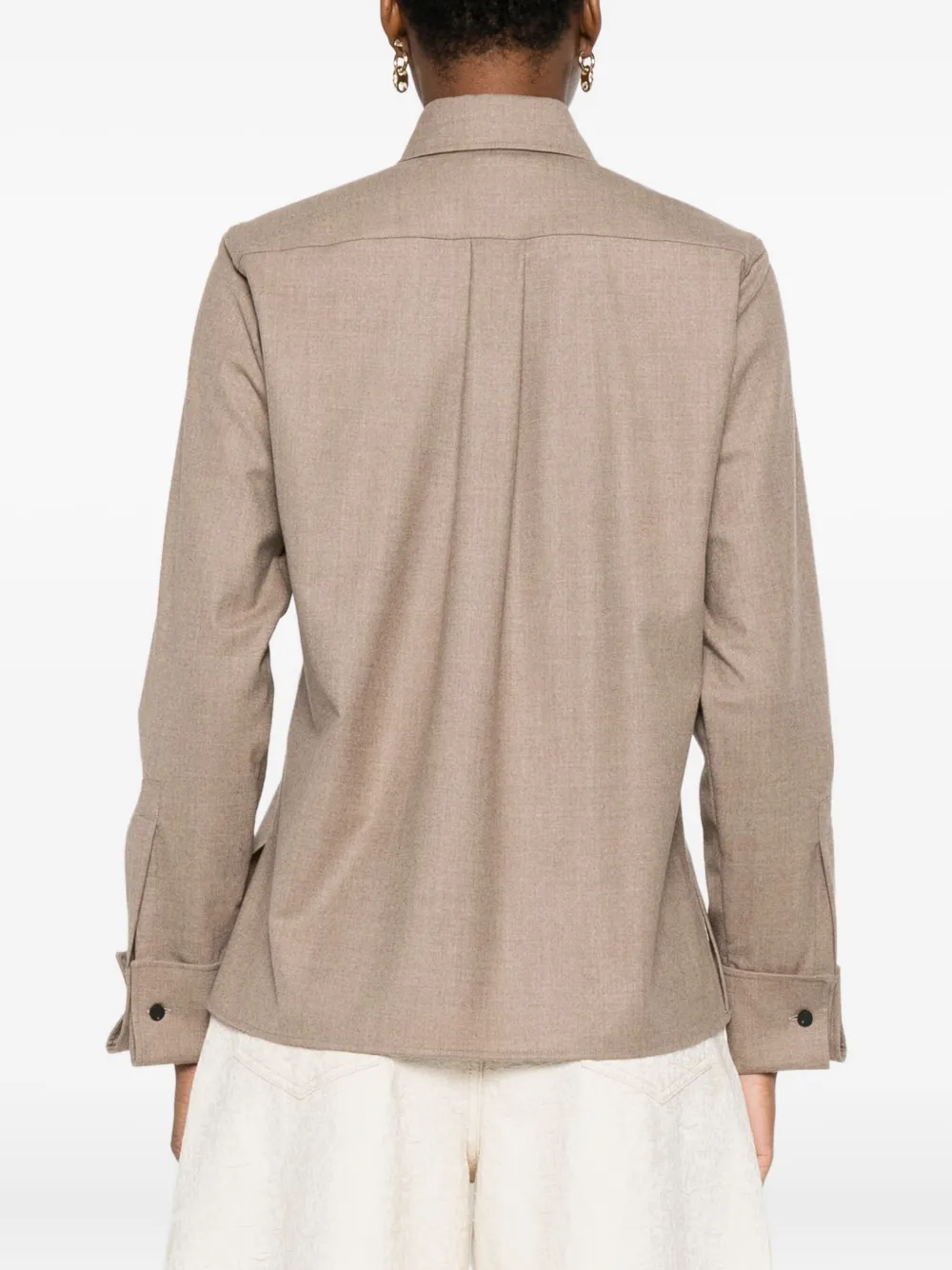 Max Mara Button-cuff Cashmere Shirt In Multi
