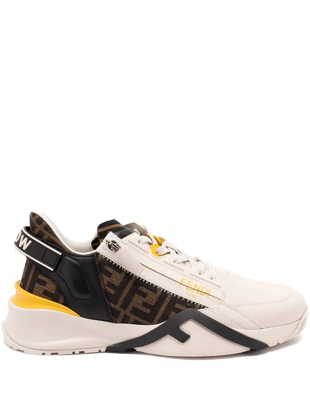 FENDI Flow FF logo-leather senakers - ホワイト FENDI Flow FF logo-leather senakers - ホワイト