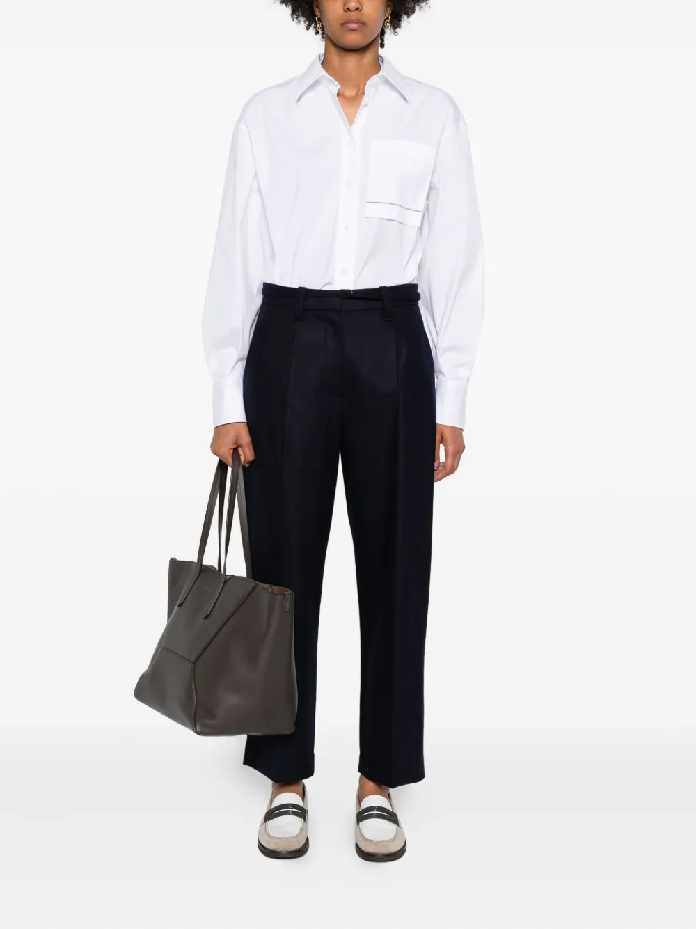 Brunello Cucinelli Pleated-wool Trousers In Black