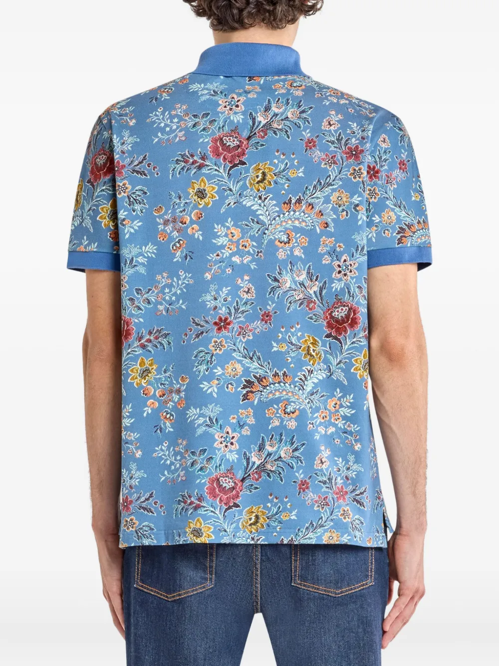 ETRO Poloshirt met bloemenprint Blauw