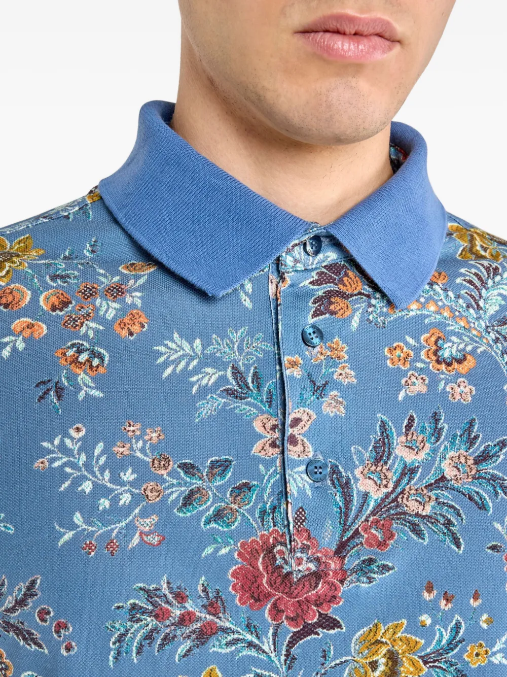 ETRO Poloshirt met bloemenprint Blauw
