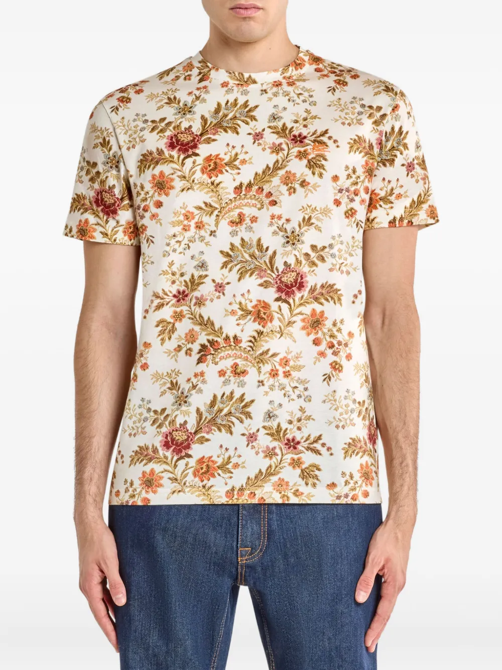 ETRO Katoenen T-shirt met bloemenprint - Wit