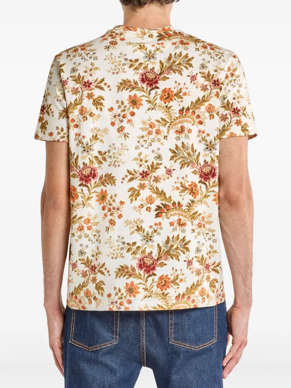 ETRO Katoenen T-shirt met bloemenprint Wit