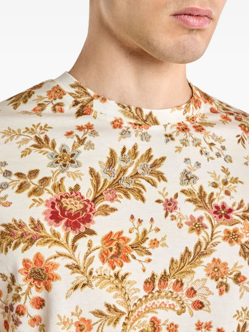 ETRO Katoenen T-shirt met bloemenprint Wit