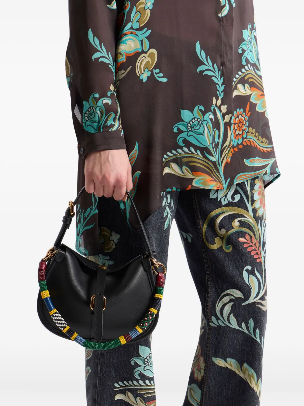 ETRO Tas met handvat en kralen Groen