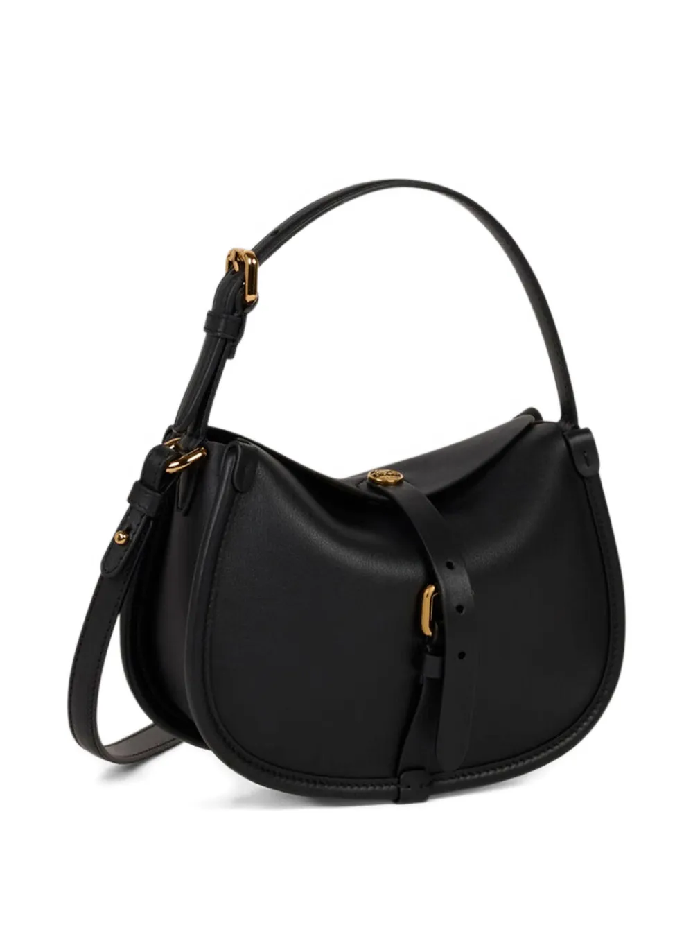 Etro Small Pony Leather Shoulder Bag In Black