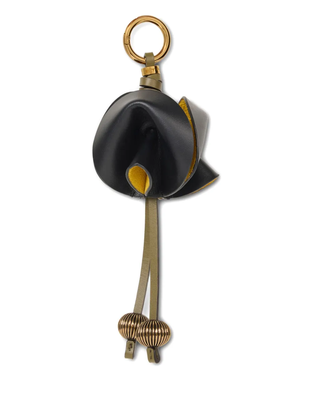 ETRO flower-shaped leather charm | Black | Image 1