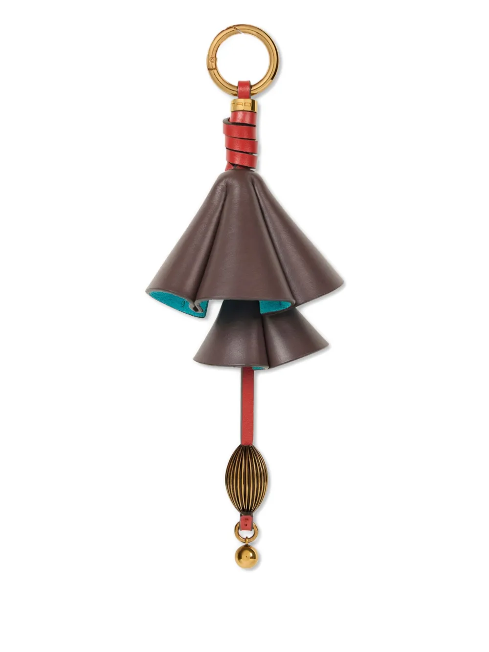 ETRO flower-motif leather charm | Brown | Image 1