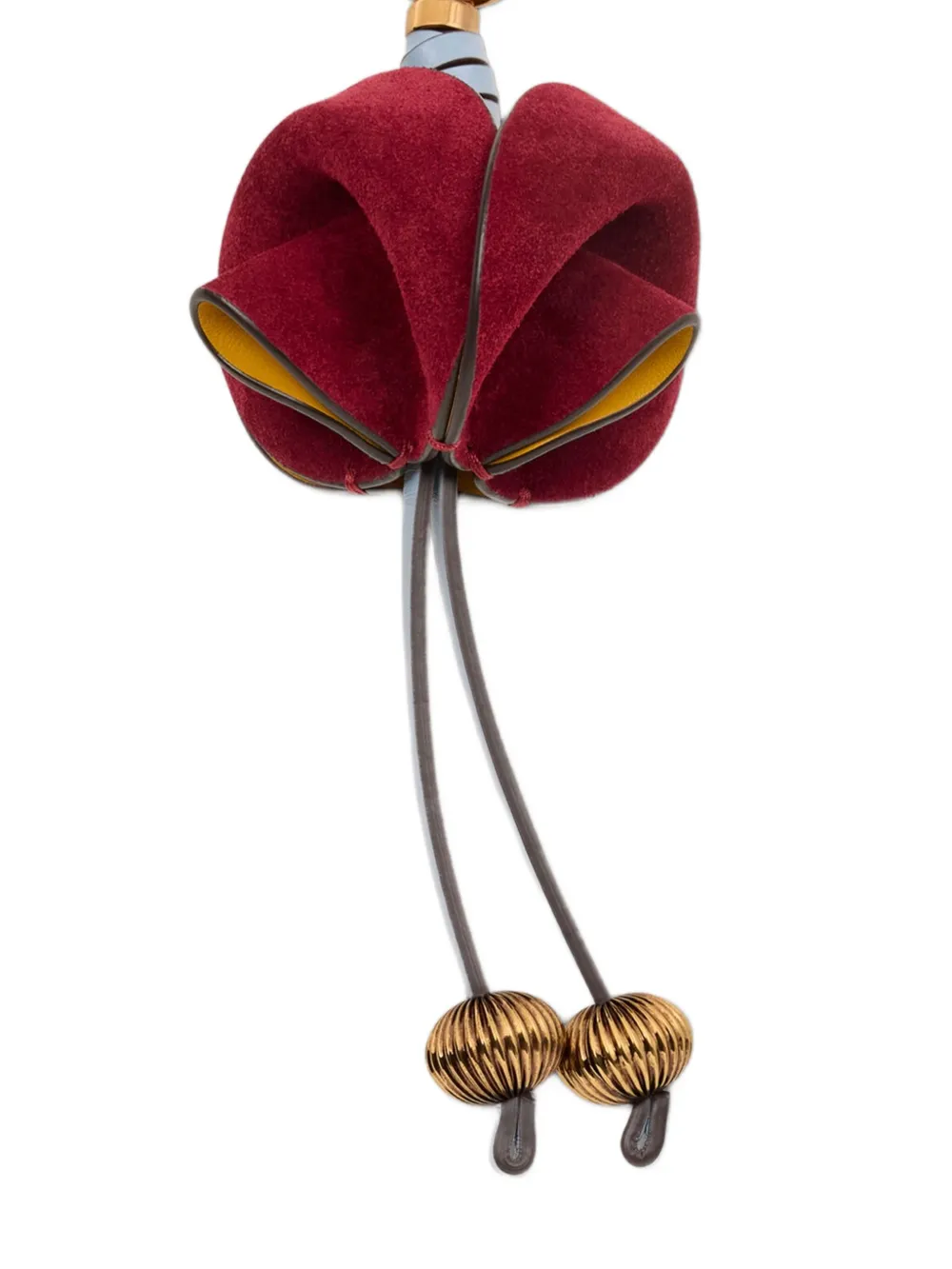 ETRO Leren bedel met bloem Geel