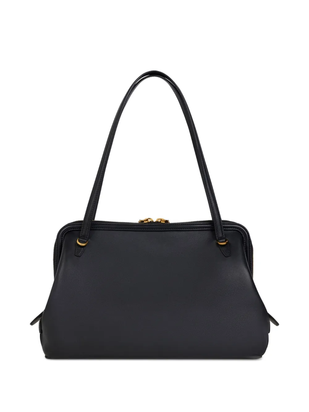 Etro Medium Leather Doc Shoulder Bag With Embroidery In Black
