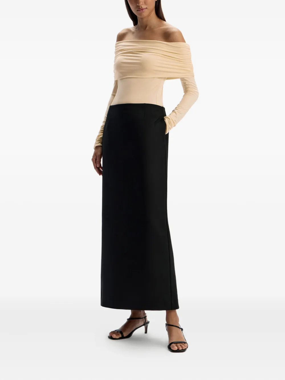 12 Storeez Draped Off-shoulder Top In Neutral