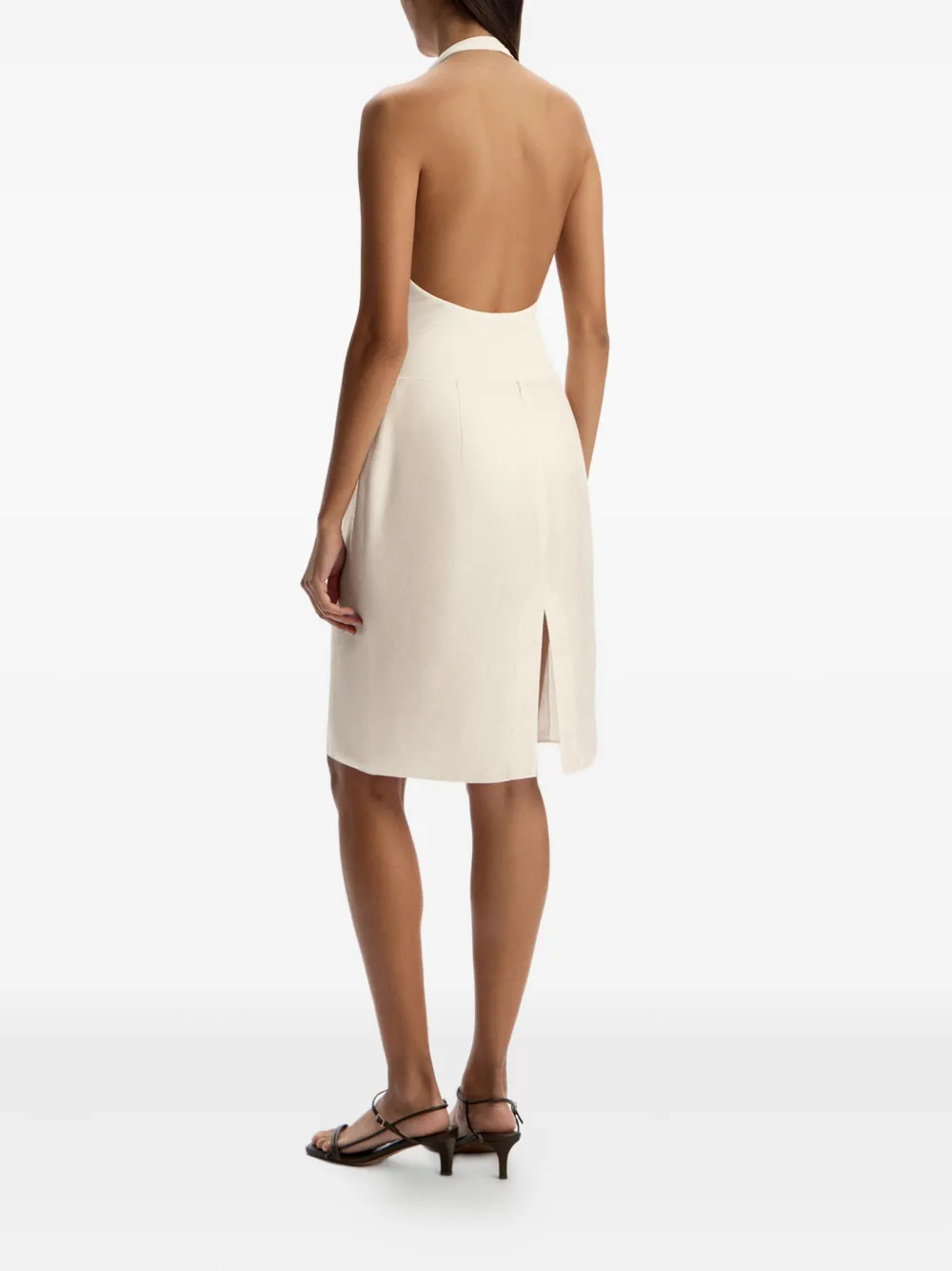 12 Storeez Silk Pencil Midi Skirt In White