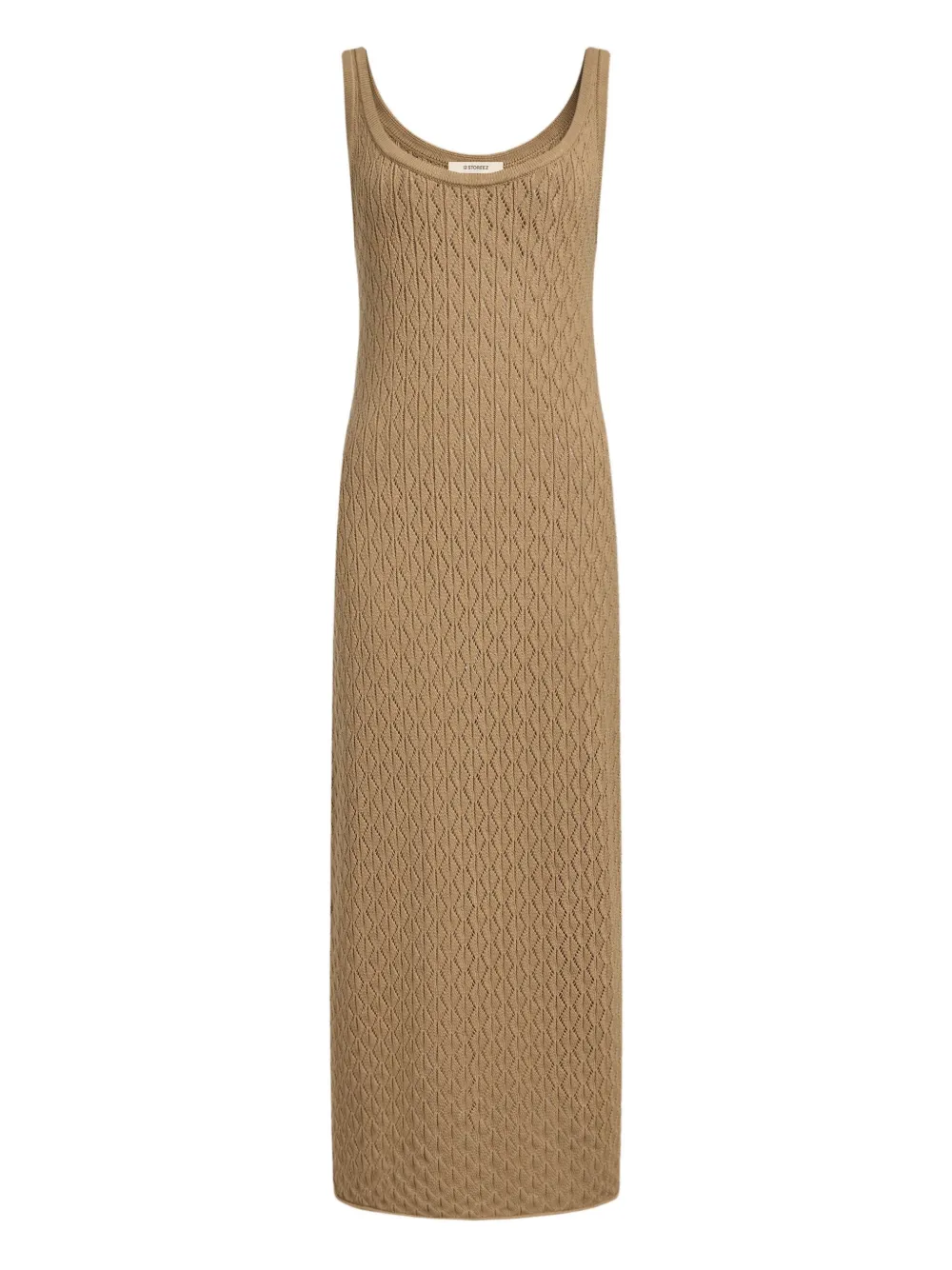 12 STOREEZ knit diamond-pattern maxi dress | Brown | Image 1