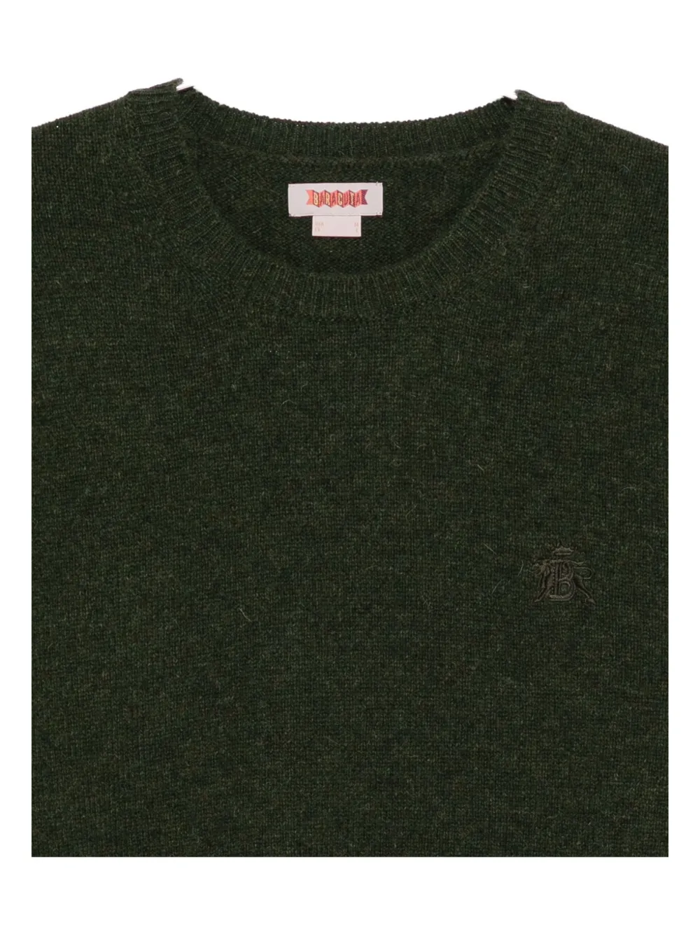 Baracuta Embroidered Crew-neck Sweater In Green