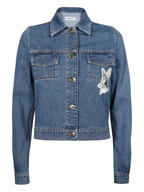 Lanvin rabbit-patch denim jacket