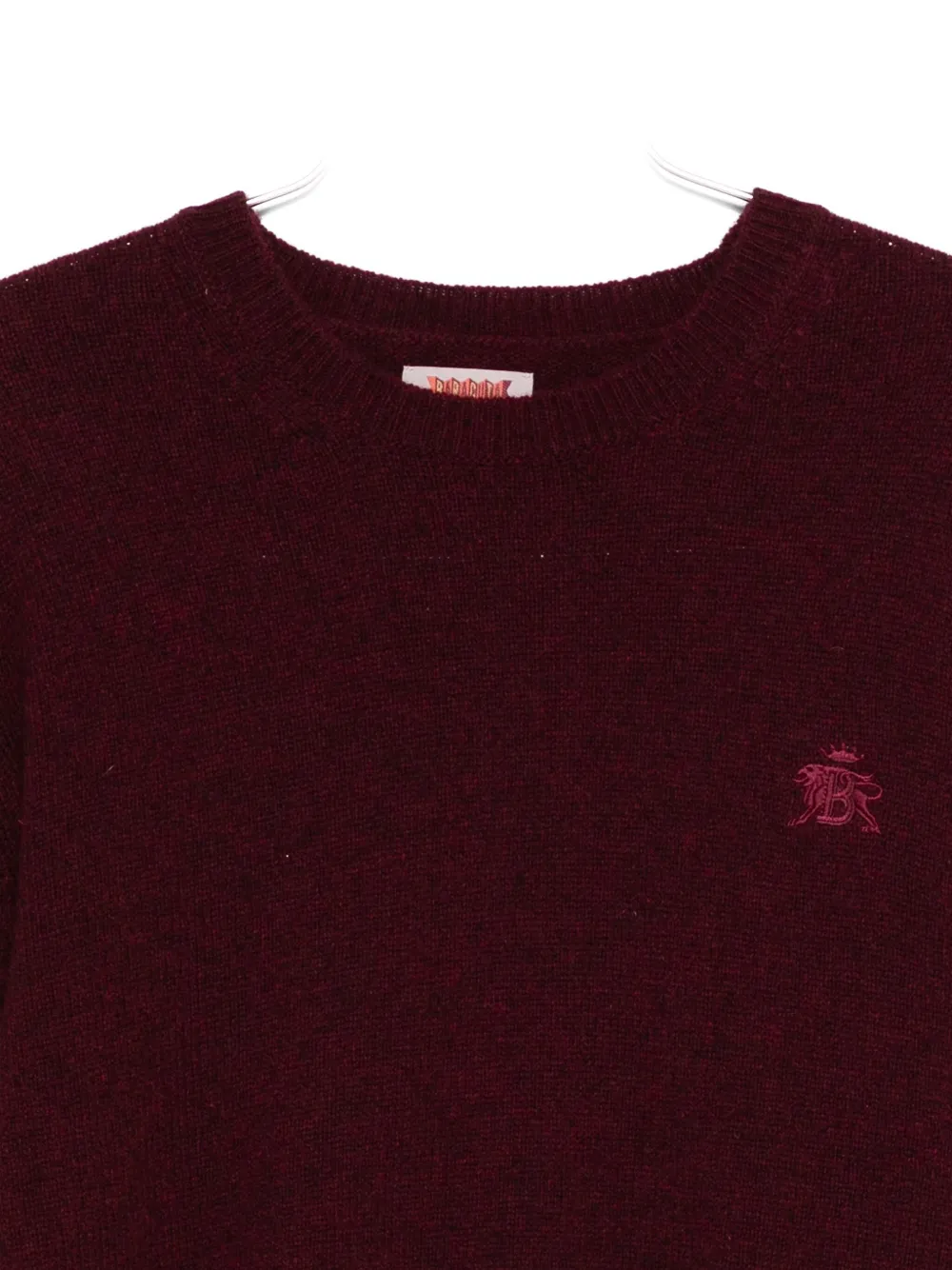 Baracuta Embroidered Crew-neck Sweater In Burgundy