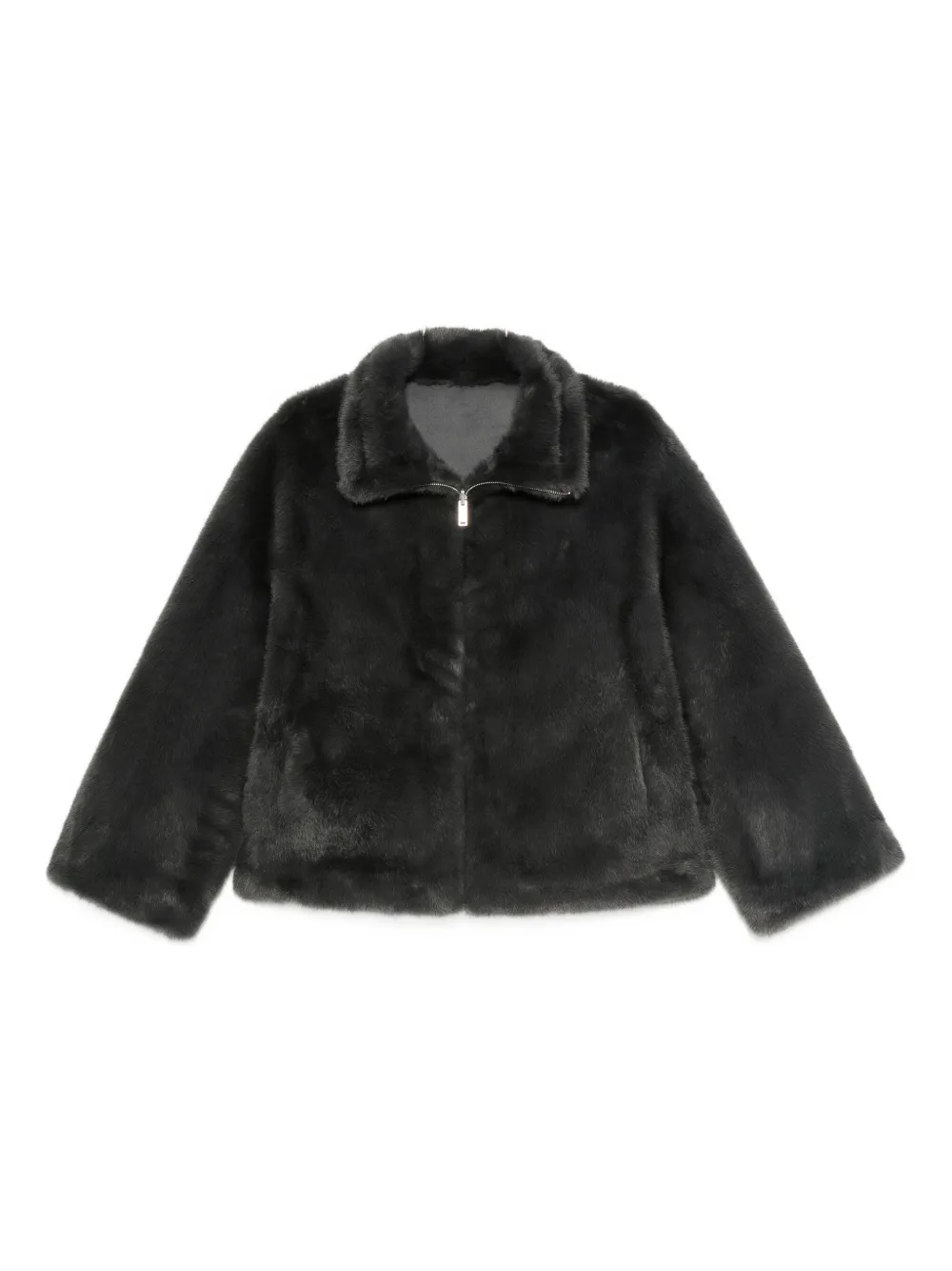Arma Zip-front Faux-fur Jacket In Black