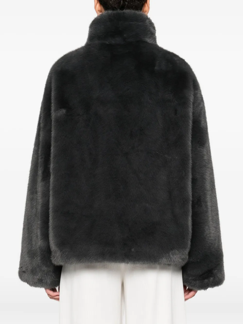 Arma Zip-front Faux-fur Jacket In Black