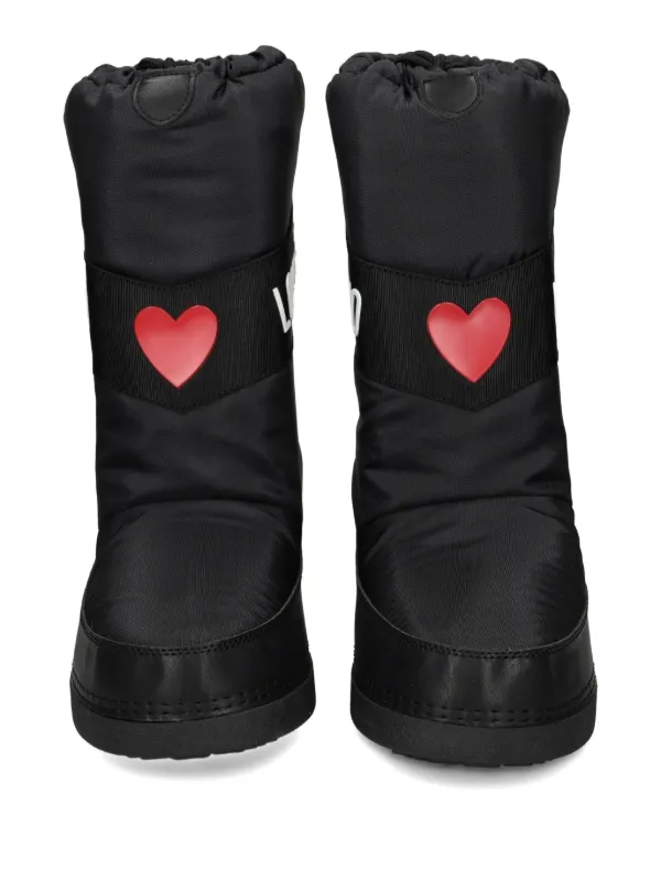 Love Moschino Logo Heart Snow Boots Black FARFETCH ID