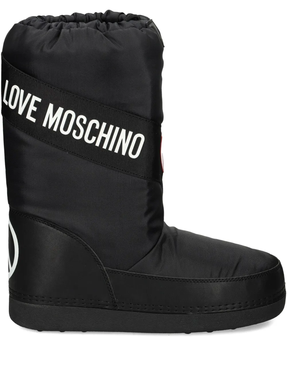 Love Moschino logo heart snow boots Black