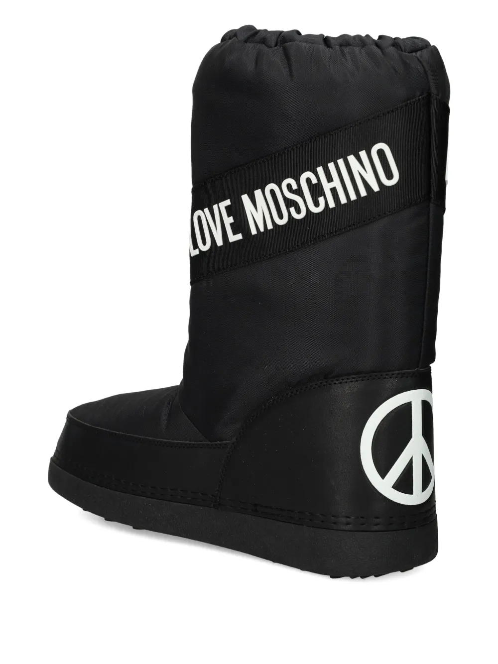 Love Moschino logo heart snow boots Black