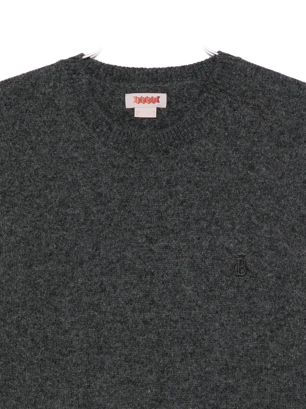 Baracuta Embroidered Crew-neck Sweater In Gray