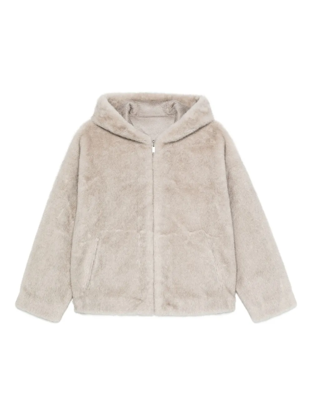 Arma faux-fur hooded jacket | Grey | Image 1